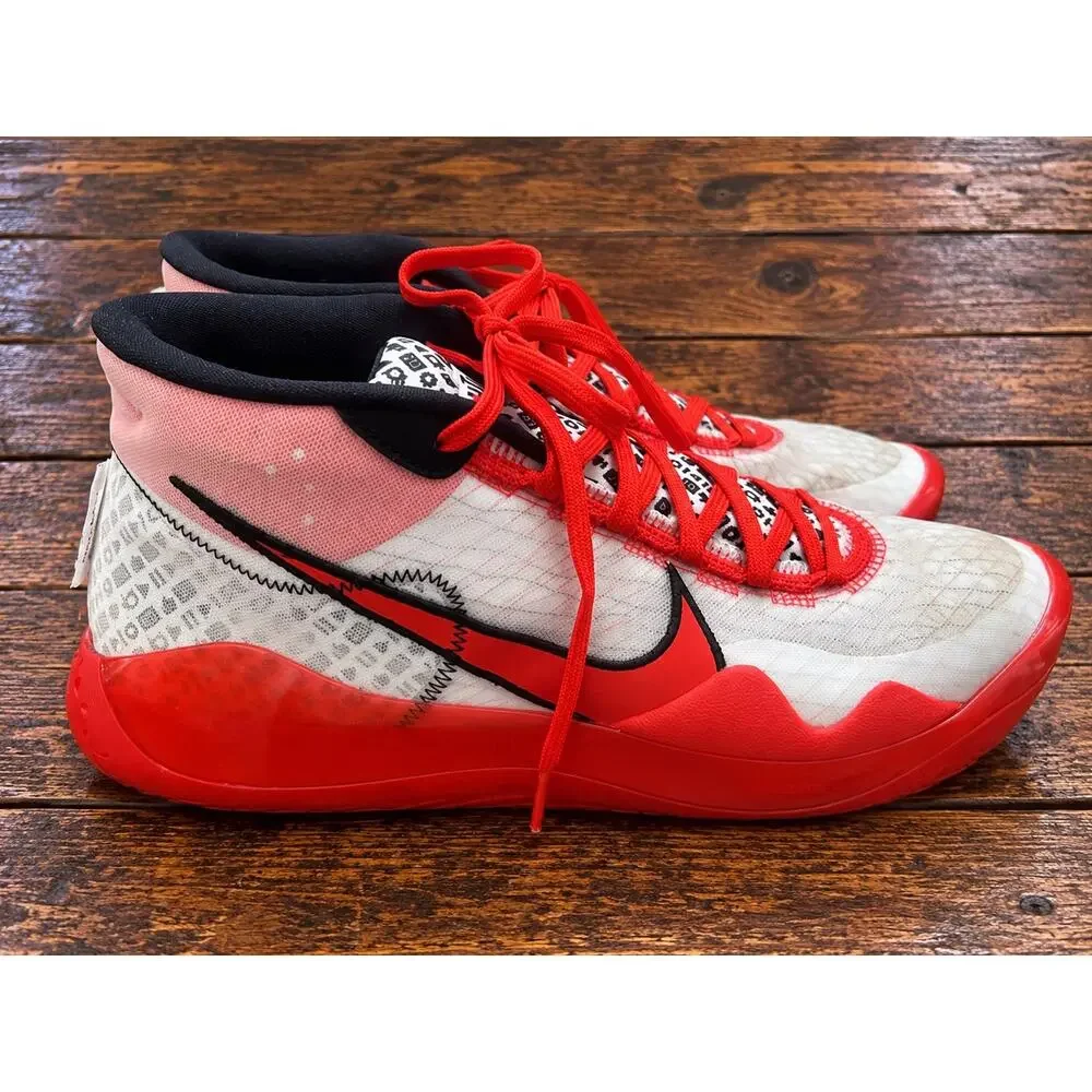 Nike KD 12 YouTube Kevin Durant Men’s Size 12 Red White Black Basketball Shoes